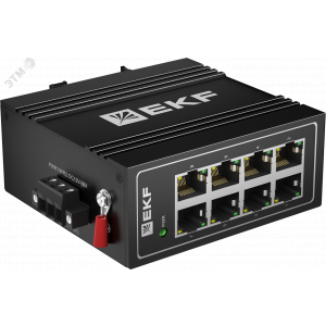 Промышленный неуправляемый коммутатор U-8T, 8 портов 10/100Base-T(X) RJ45, монтаж на динрейку TSX EKF [TSX-U-8T]