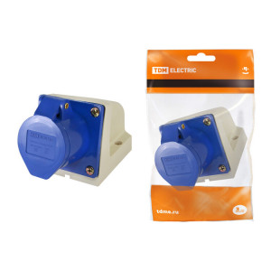 Розетка 113 стационарная 2Р+РЕ 16А 220В IP44 SQ0602-0001
