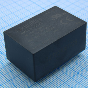 AMEL5-5SVZ, AC/DC, 5Вт, вход 85…264В, выход 5В/1А, изоляция 4000В AC, КПД 75%, максимальная емкостная нагрузка не более 5000мкФ, DIP14, 37x24.5x18мм, -40…70°C, пластик