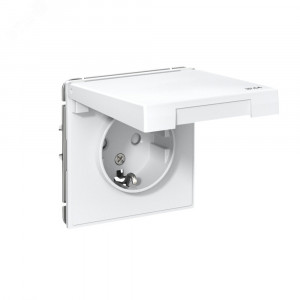 Розетка ArtGallery 16А IP44 с заземл. защ. шторки с крышкой механизм бел. SE GAL440146