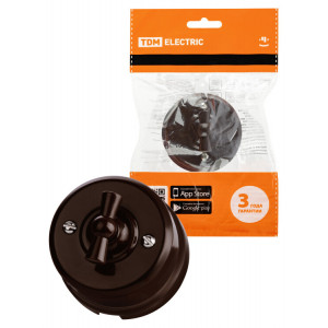 Выключатель поворотный 2-кл. с ручкой (бантик) 10А коричневый «Виви» SQ1820-1406