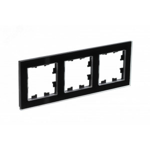 Рамка 3-м AtlasDesign Nature стекло черн. SE ATN321003