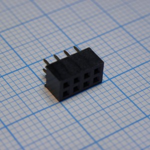 DS1026-05-2X4S8BV, Гнездо на плату 2x4 конт., шаг 2.00мм, высота 4.3мм, позолоч.