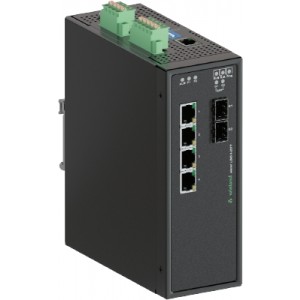 Коммутатор WIENET L2MS 6-2SFP, Коммутатор серии WieNet, управляемый, 4 порта RJ45 скорость передачи 10/100 MBit/s, 2 SFP порта 100BASE-FX / 1000BASE-X, номинальное напряжение: 18 - 30 VDC, монтаж: на DIN рейку, материал корпуса: алюминий