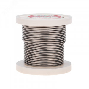 Припой ПОС-61   1.5мм  100 гр. катушка, Припой проволочный без канифоли REXANT (олово 61%, свинец 39%), катушка