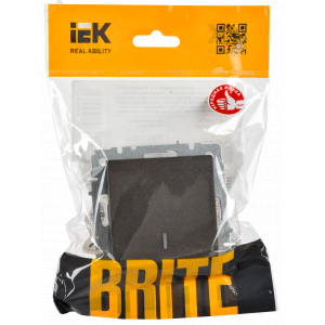 Выключатель 1-кл. СП BRITE ВС10-1-1-БрТБ 10А с инд. бронза BR-V10-1-10-K45