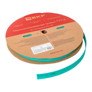 Термоусаживаемая трубка ТУТ нг 20/10 зелёная рулон PROxima tut-20-j