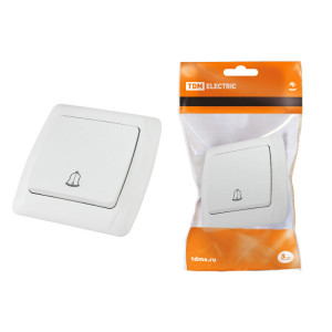 Кнопка звонковая 6А белая "Онега" SQ1805-0007