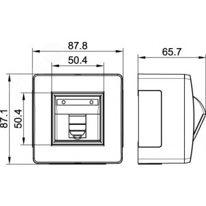 Коробка PDD-N60 с 1 розеткой Brava RJ45 кат.5E (телефон/компьютер) бел. 10665