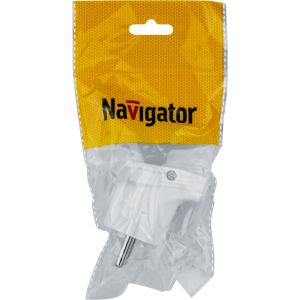 Вилка угловая 61 362 NCA-PL04-16A-E-WH с заземл. бел. Navigator 61362