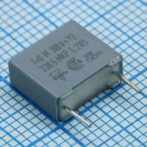 BFC233860102, Пленочный конденсатор Y2 1000пФ 1000VDC/300VAC ±20% 10х4х6мм 105°C