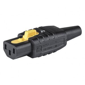 3-122-073, Штепсельные вилки и розетки для сетей переменного тока 4783 IEC Connector C13, Rewireable, 3 x 0.75 mm /18 AWG, Black
