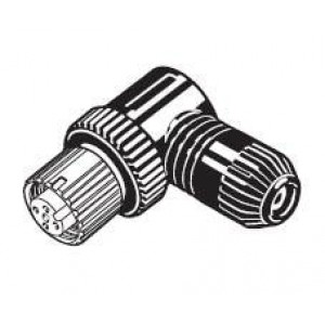 XS5C-D4S2, Цилиндрические метрические разъемы Socket, Angled 5 Pin Screw-on 6mm Dia Cbl