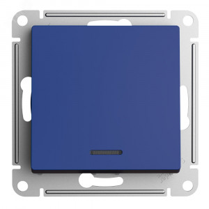 ATLASDESIGN 1-кл ПЕРЕКЛЮЧАТЕЛЬ с подсветкой, сх.6а, 10АХ, механизам, АКВАМАРИН (5шт) C3(4) ATN001163