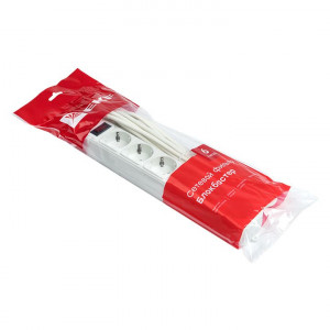 Сетевой фильтр 6*5м 10А/2,2кВт с выкл. c/з ПВС 3х0,75 Блокбастер PROxima UFP10-375-6-05