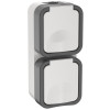 Розетка 2-м ОП TORS 16А IP55 TS232 вертик. с заземл. с крышкой бел. TS-R26-16-55-V-K41