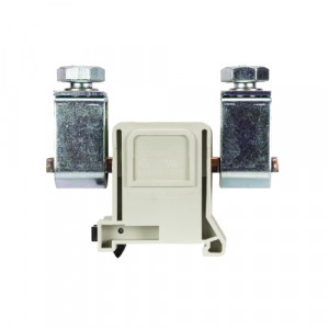 Болтовая клемма RFK 1/150 K S35, Болтовая клемма, М12, схема: зажим - зажим, тип фиксации провода: зажим-зажим, номинальное сечение: 150 мм кв., 335A, 1000V, ширина: 42 мм, цвет: серый, тип монтажа: DIN35