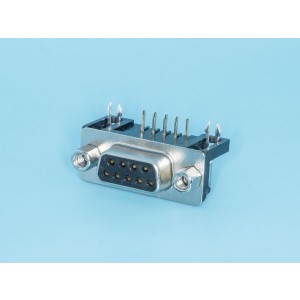 DRB-9FA, Разъем  9 контактов, гнездо на плату, прямой угол  7.2мм