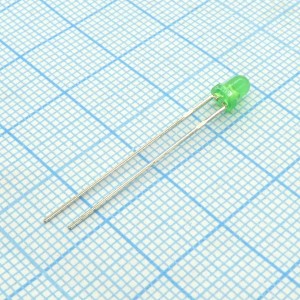 L-1154GD, Светодиод 3мм/зеленый/568нм/8-15мкд/60°
