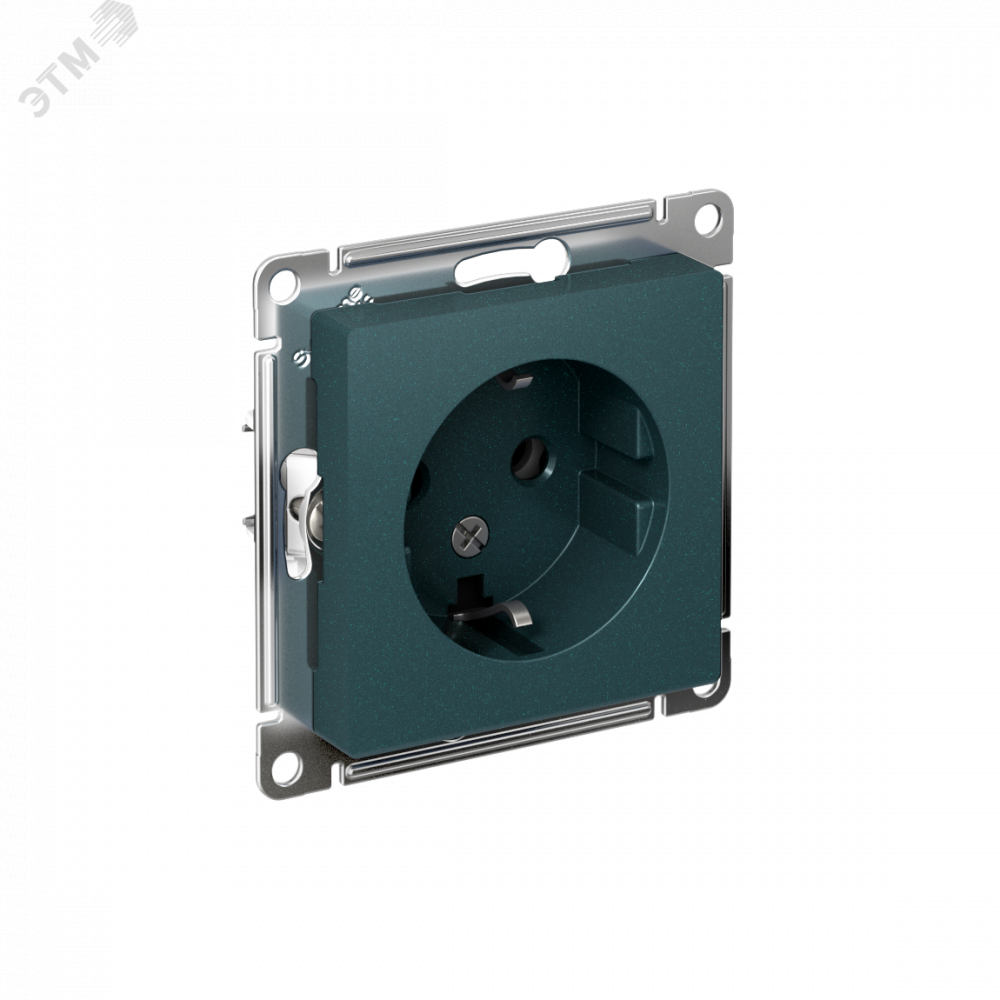 Изображение товара Розетка 1-м СП AtlasDesign 16А IP20 с заземлением изумруд