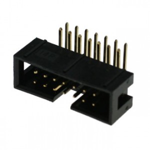 BH-14R  (IDC-14MR), IDC разъем, вилка на плату угловая двухрядная 14pin(2x7)., шаг 2.54мм