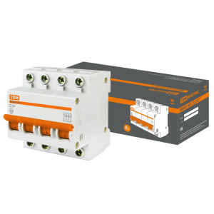 Автоматический выключательВА47-63 4Р 10А 4,5кА х-ка С SQ0218-0029