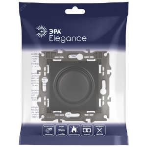 14-4101-05 Светорегулятор поворотно-нажимной, 400ВА 230В, IP20, Elegance, антрацит (6/60/180 Б0034344