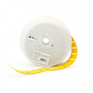 ump016YEL, Термоусадочная трубка плоская вырубная ТТУ-НГ-LSZH для печати 3/1 для провода 7.0-16.3 мм, желтая, длина 50.8 мм (57мм), 1500 шт. в рулоне (3/4)