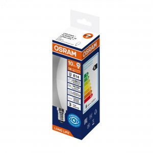Лампа светодиодная 10Вт 806Лм 4000К Е14 свеча 170-250В OSRAM LONG LIFE 4099854186875
