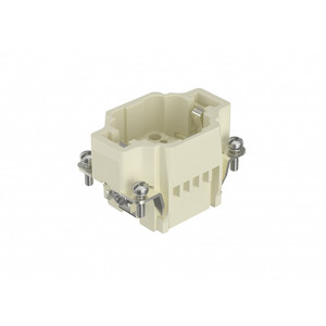 Вилочная контактная вставка HDD-024-MC, Вилочная контактная вставка, обжимная фиксация, 24 полюса + PE, типоразмер 6B, 250V, 10A, (обжимные контакты поставляются отдельно)