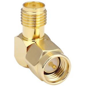 CONSMA010-G, РЧ адаптеры - внутрисерийные SMA Male to SMA Fml Right Angle, Gold