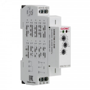 Реле времени многофункциональное, конфигурация контакта 1CO, AC/DC 12-240 В DRM-TM-1-240