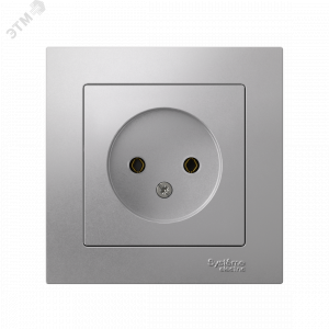 Розетка 1-м СП AtlasDesign 16А IP20 без заземл. в сборе алюм. SE ATN000340