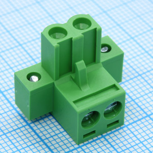 2ESDVM-02P, Винтовой соединительный штекер подключаемый 2 контакта шаг 5.08 мм