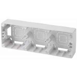 12-6103-01 Коробка наклад. монтажа 3 поста, 2, белый (5/50/400) Б0043180