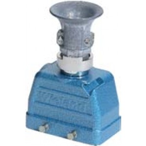 Крышка разъема Ex 70.362.0628.9, Крышка разъема на кабель, типоразмер 6B, взрывозащита, без уплотнителя, 1 кабельный ввод PG16, с разгрузкой на изгиб, IP54, с верхним расположением, без защелок (упоры для двух защелок), материал корпуса: цинковый сплав