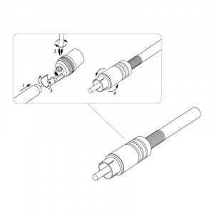 Разъем аудио, RCA под винт, металл Silver, (2 шт) 06-0151-A2, Комплект красный+черный в инд. упаковке