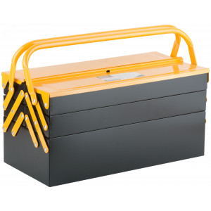 Ящик для инструмента металлический с 4-мя раздвижными отделениями 420х200х200 мм 65679