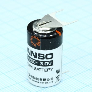 CR14250H/3FP, Li, MnO2 батарея типоразмера 1/2AA, 3В, 0.95Ач, приваренные выводы, -40...85 °C