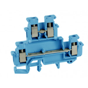 Этажная клемма UKJ-2.5M/2-2(BU), Этажная клемма, 2 этажа, тип фиксации провода: винтовой, номинальное сечение: 2,5 мм кв., 24A, 500V, ширина: 5,2 мм, цвет: синий, тип монтажа: DIN35