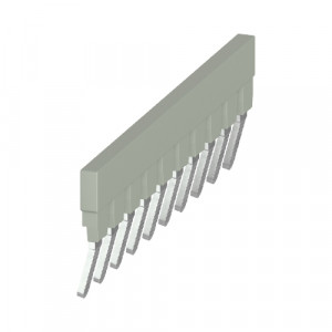 Соединительная перемычка IVB WTN 6-10 IN, Соединительная перемычка, 10 полюсов, изолированная, втычная, для клемм: WTN 6, монтаж в зажимную клетку, цвет: серый