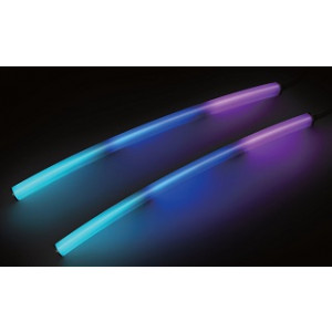 Лента герметичная MOONLIGHT-BLACK-SIDE-G280-D25mm 24V RGB 360deg (14.4 W/m, IP65, 3m, wire x1) 047041, Гибкая герметичная лента (неон серии MOONLIGHT BLACK) чёрного цвета, сечение 25х25 мм. Светодиоды SMD 3838 280 шт/м. Цвет свечения RGB, угол излучения 360°. Мощность 14.4 Вт/м, питание 24 В. Класс пылевлагозащиты IP65. Размеры 5000х25х25 мм. Без резки