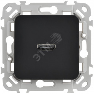 FLITE Розетка HDMI РШДМА-ФлЧ черный IEK FI-H10-K02