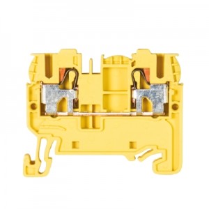Клемма WTP 2,5/4 GE, Проходная клемма, тип фиксации провода: push in, номинальное сечение: 2,5/4 мм кв., 32A, 800V, ширина: 5 мм, цвет: желтый, тип монтажа: DIN 35