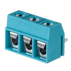 TB002V-500-03BE, Фиксированные клеммные колодки Terminal block, screw type, 5.00 , vertical, 3 poles, CUI Blue, slotted screw, PCB mount