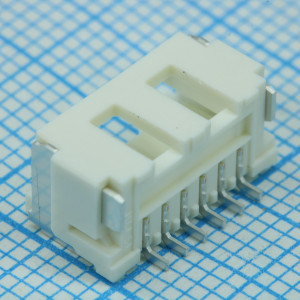5025850670, Соединитель провод-плата 6 контактов шаг 1.5мм угловой SMD лента на катушке