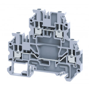Этажная клемма CYDL2.5, Этажная клемма, 2 этажа, тип фиксации провода: винтовой, номинальное сечение: 2,5 мм кв., 24A, 500V, ширина: 5 мм, цвет: серый, тип монтажа: DIN35