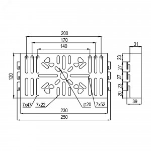 Увеличенная монтажная плата 230х120 перфорированная FC37315