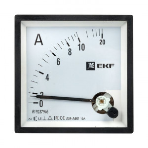 Амперметр AMA-961 аналоговый на панель (96х96) квадратный вырез 10А прямое подкл. EKF