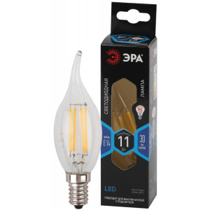 Лампа светодиодная филаментная F-LED BXS-11W-840-E14 BXS 11Вт свеча на ветру 4000К нейтр. бел. E14 Б0047002
